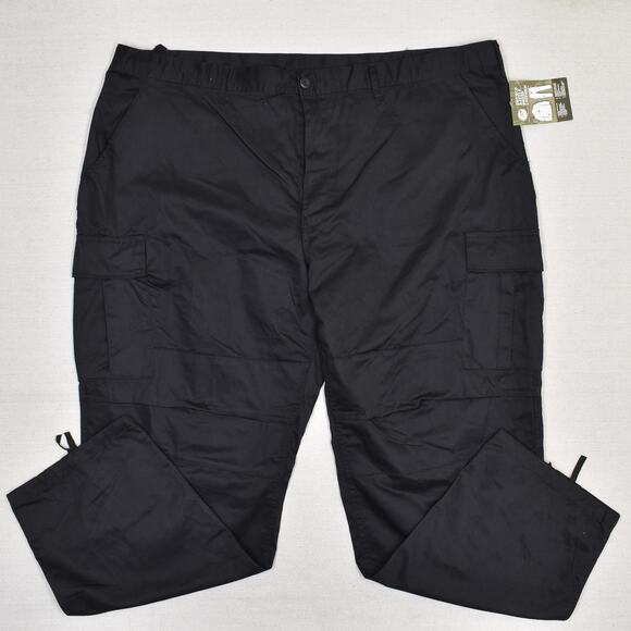 NEW Rothco Men's Combat Cargo Pants Cotton Blend Black Size 3XL Tactical Work - Picture 1 of 8